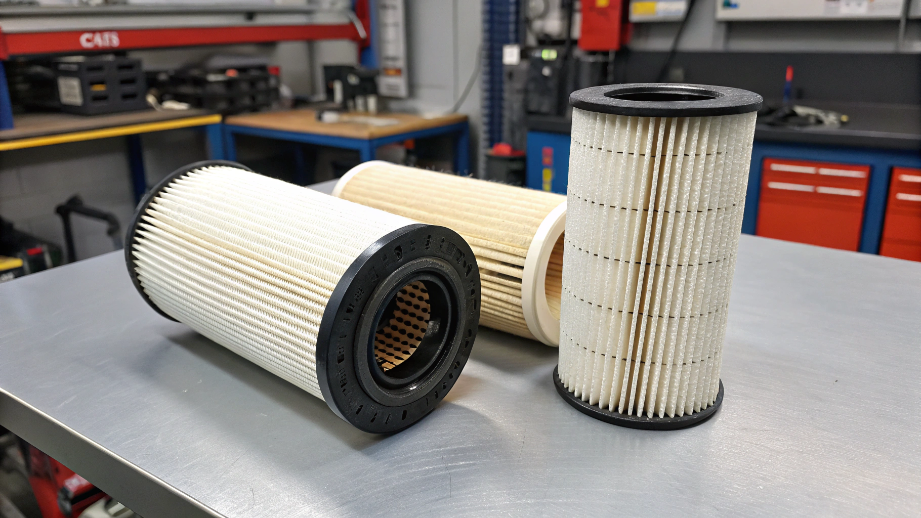 Real vs counterfeit truck filters being weighed