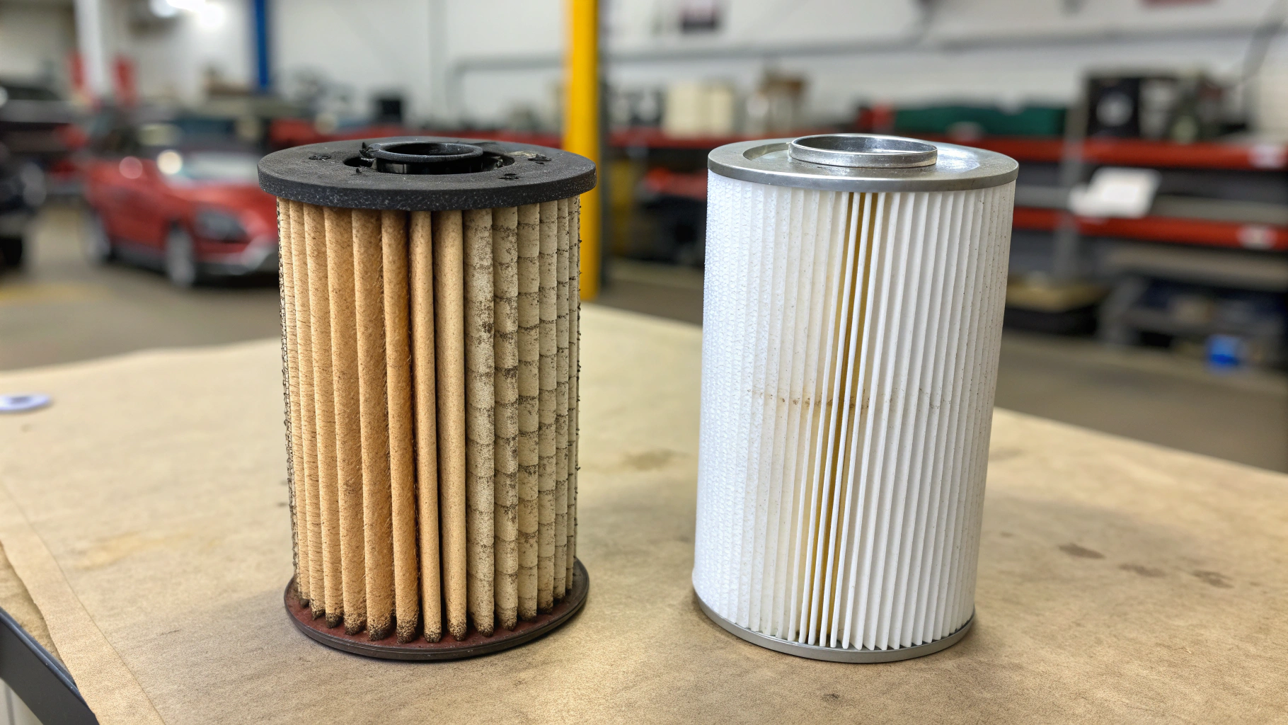 Old vs new diesel fuel filters comparison